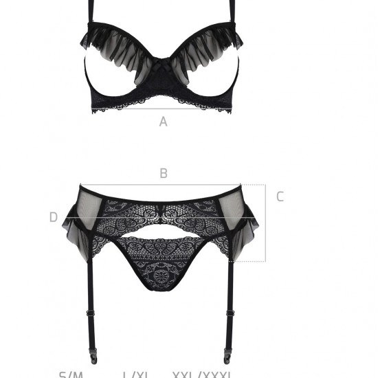 Комплект Passion KERRIA SET WITH OPEN BRA black S/M - ECO Passion Комплект Passion KERRIA SET WITH OPEN BRA black S/M - ECO Passion
