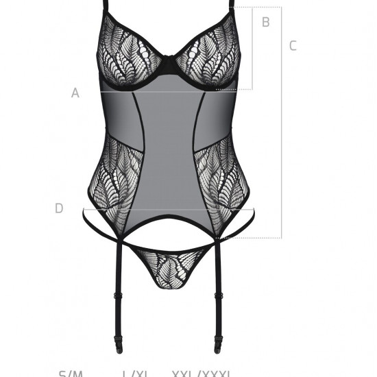 Корсет Passion LEAFA CORSET black S/M - ECO Passion Корсет Passion LEAFA CORSET black S/M - ECO Passion