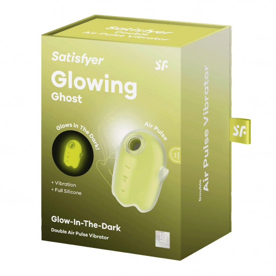 Вакуумний кліторальний стимулятор з вібрацією Satisfyer Glowing Ghost Yellow, світиться в темряві Вакуумний кліторальний стимулятор з вібрацією Satisfyer Glowing Ghost Yellow, світиться в темряві