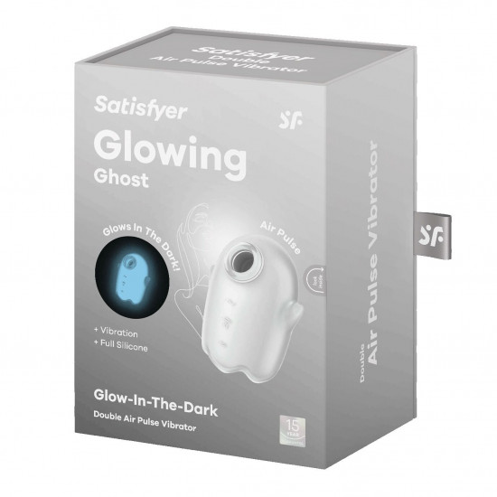 Вакуумний кліторальний стимулятор з вібрацією Satisfyer Glowing Ghost White, світиться в темряві Вакуумний кліторальний стимулятор з вібрацією Satisfyer Glowing Ghost White, світиться в темряві