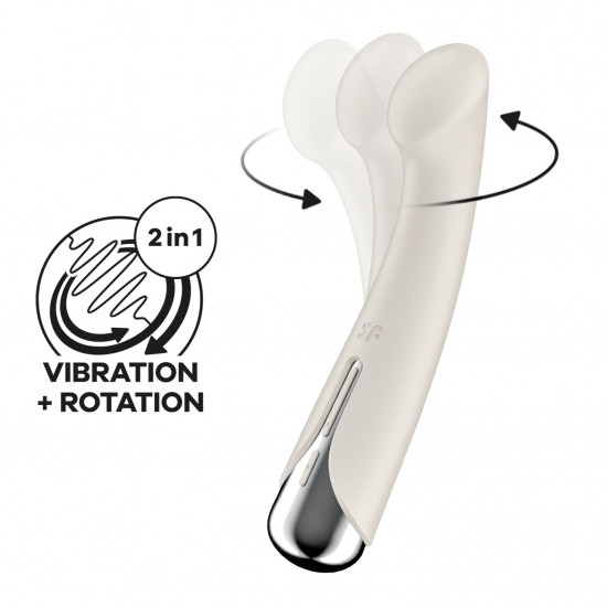 Вібратор з ротацією Satisfyer Spinning G-Spot 1 Beige, плоский майданчик для стимуляції точки G Вібратор з ротацією Satisfyer Spinning G-Spot 1 Beige, плоский майданчик для стимуляції точки G