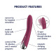 Вібратор точки G з обертанням Satisfyer Spinning Vibe 1 Red, 2 мотори Вібратор точки G з обертанням Satisfyer Spinning Vibe 1 Red, 2 мотори