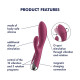 Вібратор-кролик з ротацією Satisfyer Spinning Rabbit 1 Red, 3 мотори Вібратор-кролик з ротацією Satisfyer Spinning Rabbit 1 Red, 3 мотори