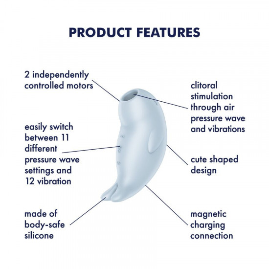 Вакуумний кліторальний стимулятор з вібрацією Satisfyer Seal You Soon, 2 незалежні мотори Вакуумний кліторальний стимулятор з вібрацією Satisfyer Seal You Soon, 2 незалежні мотори