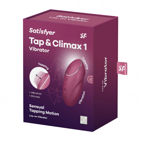Вібростимулятор-пульсатор Satisfyer Tap & Climax 1 Red, ефект постукування пальцем, 2 мотори Вібростимулятор-пульсатор Satisfyer Tap & Climax 1 Red, ефект постукування пальцем, 2 мотори