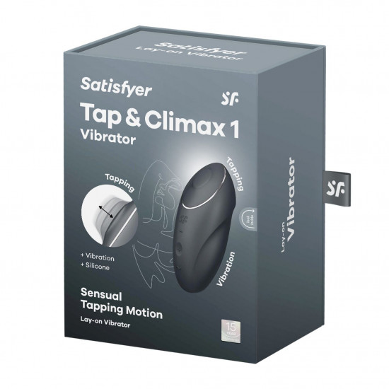 Вібростимулятор-пульсатор Satisfyer Tap & Climax 1 Grey, ефект постукування пальцем, 2 мотори Вібростимулятор-пульсатор Satisfyer Tap & Climax 1 Grey, ефект постукування пальцем, 2 мотори