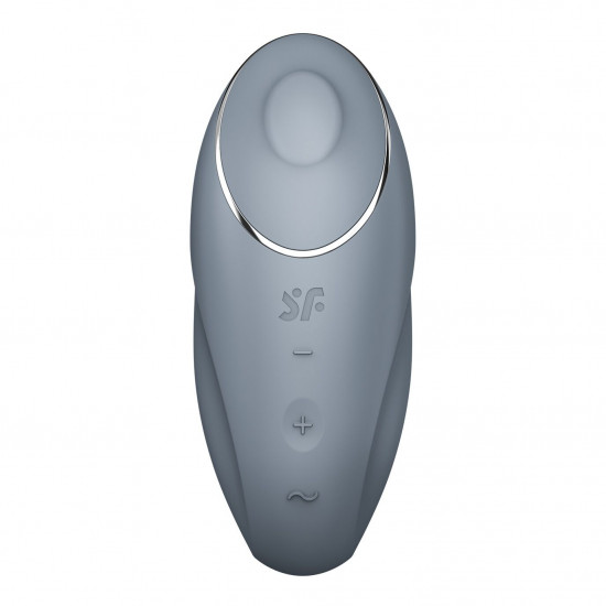 Вібростимулятор-пульсатор Satisfyer Tap & Climax 1 Bluegrey, ефект постукування пальцем, 2 мотори Вібростимулятор-пульсатор Satisfyer Tap & Climax 1 Bluegrey, ефект постукування пальцем, 2 мотори