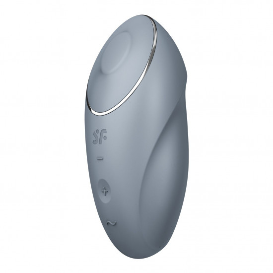 Вібростимулятор-пульсатор Satisfyer Tap & Climax 1 Bluegrey, ефект постукування пальцем, 2 мотори Вібростимулятор-пульсатор Satisfyer Tap & Climax 1 Bluegrey, ефект постукування пальцем, 2 мотори