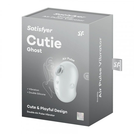 Вакуумний кліторальний стимулятор з вібрацією Satisfyer Cutie Ghost White Вакуумний кліторальний стимулятор з вібрацією Satisfyer Cutie Ghost White