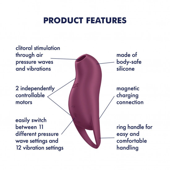 Вакуумний кліторальний стимулятор з вібрацією Satisfyer Pocket Pro 1 Purple Вакуумний кліторальний стимулятор з вібрацією Satisfyer Pocket Pro 1 Purple