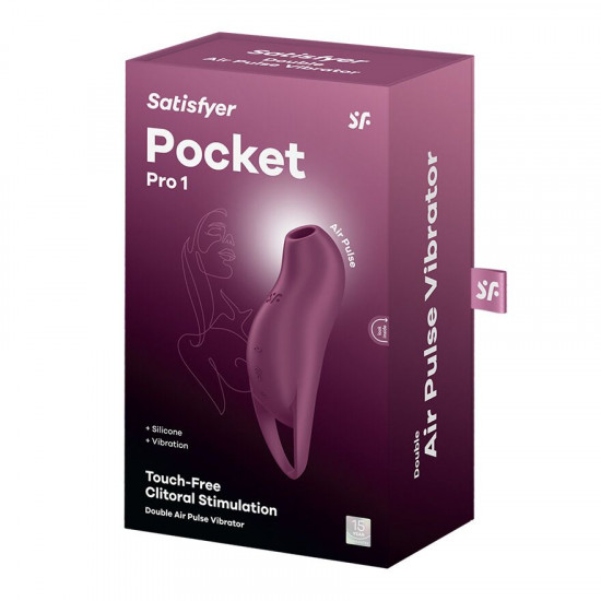 Вакуумний кліторальний стимулятор з вібрацією Satisfyer Pocket Pro 1 Purple Вакуумний кліторальний стимулятор з вібрацією Satisfyer Pocket Pro 1 Purple