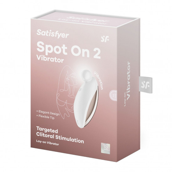 Вібратор для зовнішньої стимуляції Satisfyer Spot On 2 White, дуже потужний, гнучкий відросток Вібратор для зовнішньої стимуляції Satisfyer Spot On 2 White, дуже потужний, гнучкий відросток