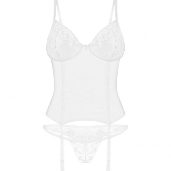 Корсет Obsessive Alissium corset & thong, XL/2XL, гнучкі кісточки, відкрита спина, стрінги в комплек Корсет Obsessive Alissium corset & thong, XL/2XL, гнучкі кісточки, відкрита спина, стрінги в комплек