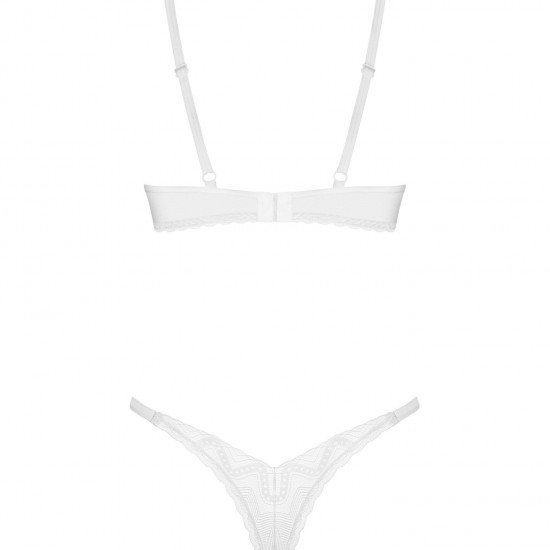 Комплект Obsessive Alissium 2-pcs set, XL/2XL, мереживо, ліф з м’якою чашкою, трусики танга Комплект Obsessive Alissium 2-pcs set, XL/2XL, мереживо, ліф з м’якою чашкою, трусики танга