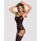 (SALE) Бодістокінг Obsessive Bodystocking G310, XL/XXL, імітація пояса з панчохами, круглі вирізи на ногах