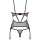 Корсет Obsessive Novenes corset & thong, XS/S, прозорий, відкрита спина, стрінги в комплекті Корсет Obsessive Novenes corset & thong, XS/S, прозорий, відкрита спина, стрінги в комплекті