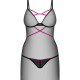 Пеньюар Obsessive Novenes chemise & thong, XL/2XL, обтислий, прозорий, зі стрепами, стрінги в компле Пеньюар Obsessive Novenes chemise & thong, XL/2XL, обтислий, прозорий, зі стрепами, стрінги в компле