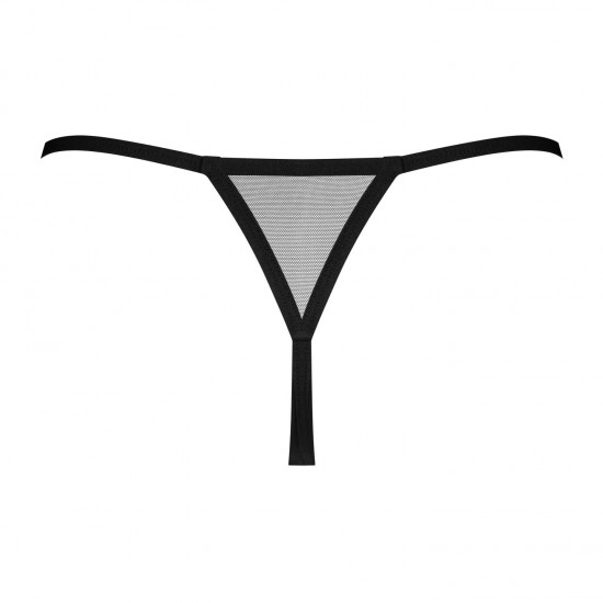 Трусики-стрінги Obsessive Novenes crotchless thong, XL/2XL, сітка, стрепи, прикраса зі стразами, від Трусики-стрінги Obsessive Novenes crotchless thong, XL/2XL, сітка, стрепи, прикраса зі стразами, від