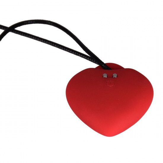 Мінівібратор «Сердечко» FairyGasm PleasureStone red, 9 режимів, на шнурку Мінівібратор «Сердечко» FairyGasm PleasureStone red, 9 режимів, на шнурку