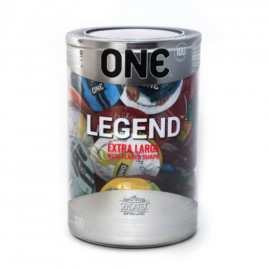 Набір презервативів ONE Legend Extra Large 100 шт, мегапак тюб Набір презервативів ONE Legend Extra Large 100 шт, мегапак тюб