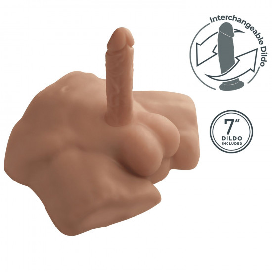 Півторс з фалоімітатором на присосці SilexD Apollo S Male Torso Caramel Півторс з фалоімітатором на присосці SilexD Apollo S Male Torso Caramel
