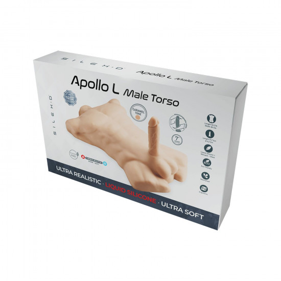 Торс з фалоімітатором на присосці SilexD Apollo L Male Torso Caramel Торс з фалоімітатором на присосці SilexD Apollo L Male Torso Caramel
