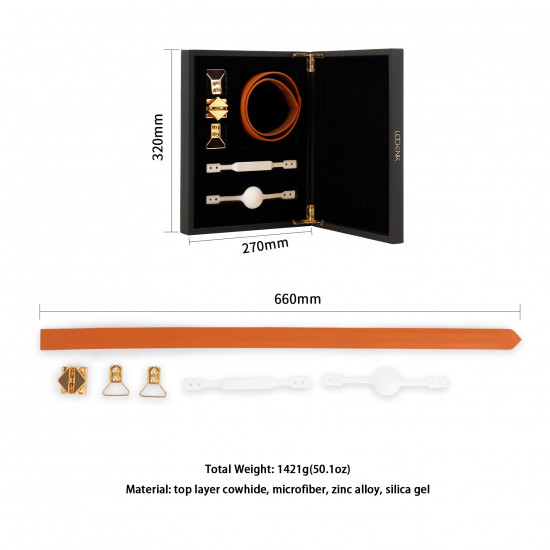 Шкіряний кляп з 2-ма насадками LOCKINK Ball-Gag & Gag-bite Set - Brown Шкіряний кляп з 2-ма насадками LOCKINK Ball-Gag & Gag-bite Set - Brown