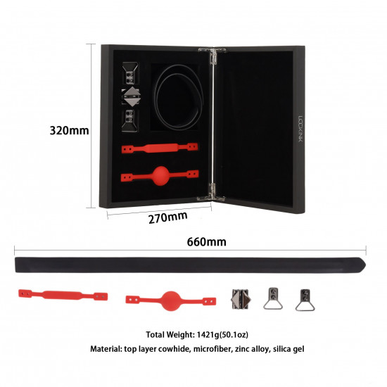 Шкіряний кляп з 2-ма насадками LOCKINK Ball-Gag & Gag-bite Set - Black Шкіряний кляп з 2-ма насадками LOCKINK Ball-Gag & Gag-bite Set - Black