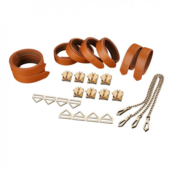 Набір із 8 ременів для зв'язування LOCKINK 8-Bondage-Straps Restraint Set - Brown Набір із 8 ременів для зв'язування LOCKINK 8-Bondage-Straps Restraint Set - Brown