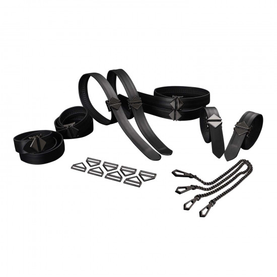 Набір із 8 ременів для зв'язування LOCKINK 8-Bondage-Straps Restraint Set - Black Набір із 8 ременів для зв'язування LOCKINK 8-Bondage-Straps Restraint Set - Black