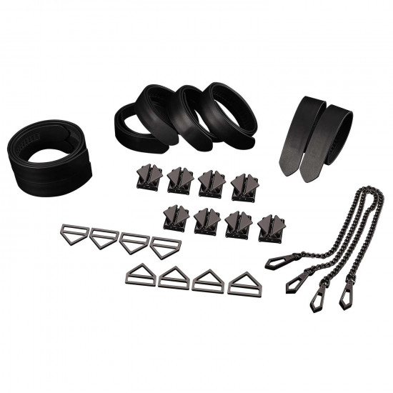 Набір із 8 ременів для зв'язування LOCKINK 8-Bondage-Straps Restraint Set - Black Набір із 8 ременів для зв'язування LOCKINK 8-Bondage-Straps Restraint Set - Black