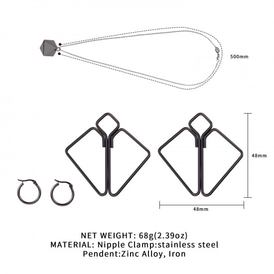 Затискачі для сосків з важкою підвіскою LOCKINK Nipple Clamps with Heavy Pendant - Grey Затискачі для сосків з важкою підвіскою LOCKINK Nipple Clamps with Heavy Pendant - Grey