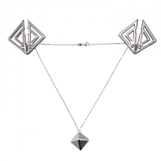 Затискачі для сосків з важкою підвіскою LOCKINK Adjustable Nipple Clamps with Heavy Pendant - Grey Затискачі для сосків з важкою підвіскою LOCKINK Adjustable Nipple Clamps with Heavy Pendant - Grey