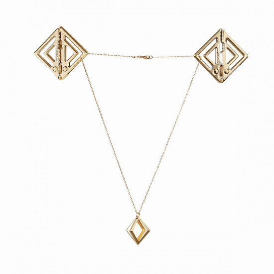 Затискачі для сосків з легкої підвіскою LOCKINK Adjustable Nipple Clamps with Light Pendant - Golden Затискачі для сосків з легкої підвіскою LOCKINK Adjustable Nipple Clamps with Light Pendant - Golden