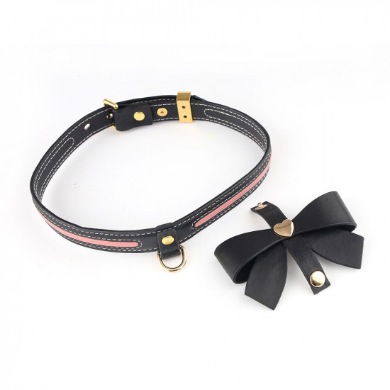 Повідець LOCKINK SEVANDA Love Heart Butterfly Leather Collar Set - Black Повідець LOCKINK SEVANDA Love Heart Butterfly Leather Collar Set - Black