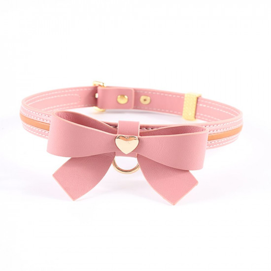 Повідець LOCKINK SEVANDA Love Heart Butterfly Leather Collar Set - Pink Повідець LOCKINK SEVANDA Love Heart Butterfly Leather Collar Set - Pink