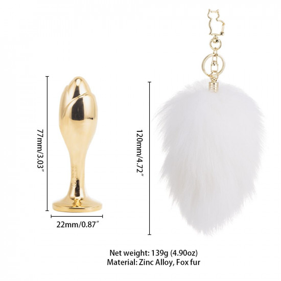 Металева анальна пробка Кролячий хвост LOCKINK SEVANDA White Bunny-Tail Anal Rose-shape Plug Металева анальна пробка Кролячий хвост LOCKINK SEVANDA White Bunny-Tail Anal Rose-shape Plug