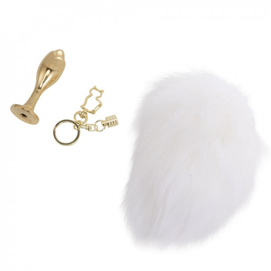Металева анальна пробка Кролячий хвост LOCKINK SEVANDA White Bunny-Tail Anal Rose-shape Plug Металева анальна пробка Кролячий хвост LOCKINK SEVANDA White Bunny-Tail Anal Rose-shape Plug