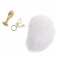 Металева анальна пробка Кролячий хвост LOCKINK SEVANDA White Bunny-Tail Anal Rose-shape Plug Металева анальна пробка Кролячий хвост LOCKINK SEVANDA White Bunny-Tail Anal Rose-shape Plug