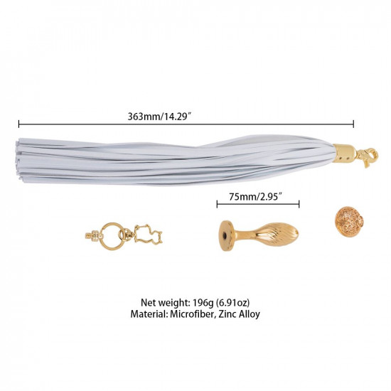 Металева анальна пробка Хвіст поні LOCKINK SEVANDA White Pony-Tail Anal Pear-shape Plug Металева анальна пробка Хвіст поні LOCKINK SEVANDA White Pony-Tail Anal Pear-shape Plug
