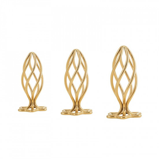 Анальна пробка LOCKINK SEVANDA Hollow Spiral Golden Metal Anal Plug - S size Анальна пробка LOCKINK SEVANDA Hollow Spiral Golden Metal Anal Plug - S size