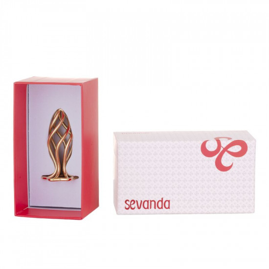 Анальна пробка LOCKINK SEVANDA Hollow Spiral Golden Metal Anal Plug - M size Анальна пробка LOCKINK SEVANDA Hollow Spiral Golden Metal Anal Plug - M size