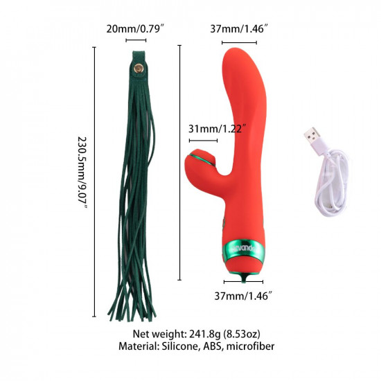 Вібратор-кролик з флогером LOCKINK SEVANDA Whip Vibrating Massage Wand - Red & Green Вібратор-кролик з флогером LOCKINK SEVANDA Whip Vibrating Massage Wand - Red & Green