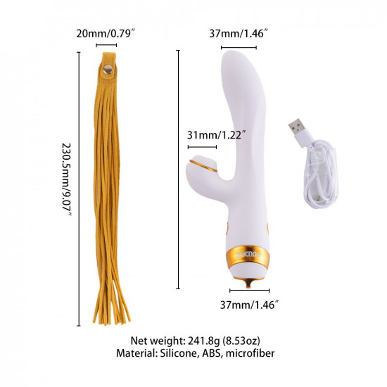 Вібратор-кролик з флогером LOCKINK SEVANDA Whip Vibrating Massage Wand - White & Golden Вібратор-кролик з флогером LOCKINK SEVANDA Whip Vibrating Massage Wand - White & Golden