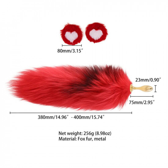 Анальна пробка з хвостом лисиці LOCKINK SEVANDA Red Vixen Set with Pear-shape Plug Анальна пробка з хвостом лисиці LOCKINK SEVANDA Red Vixen Set with Pear-shape Plug