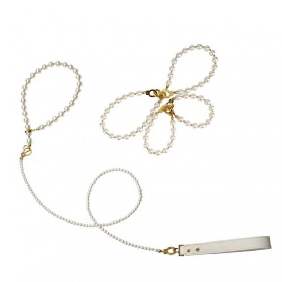 Перлинний нашийник з повідцем та наручниками LOCKINK Pearl Bondage & Restraint Set Перлинний нашийник з повідцем та наручниками LOCKINK Pearl Bondage & Restraint Set