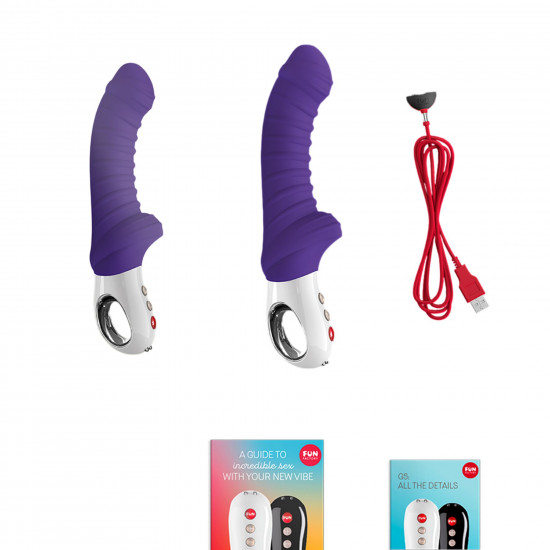 Вібратор для точки G Fun Factory TIGER violet, ребристий, підходить для анальної стимуляції Вібратор для точки G Fun Factory TIGER violet, ребристий, підходить для анальної стимуляції
