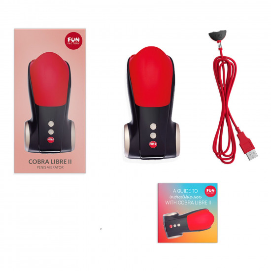 Мастурбатор для головки пеніса Fun Factory COBRA LIBRE II black/red, 2 мотори, гра без рук Мастурбатор для головки пеніса Fun Factory COBRA LIBRE II black/red, 2 мотори, гра без рук