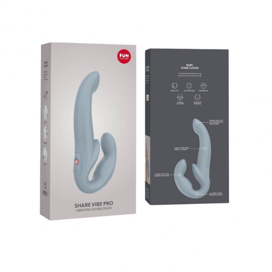 Безремінний страпон з вібрацією Fun Factory SHARE VIBE PRO cool grey, регульований Безремінний страпон з вібрацією Fun Factory SHARE VIBE PRO cool grey, регульований