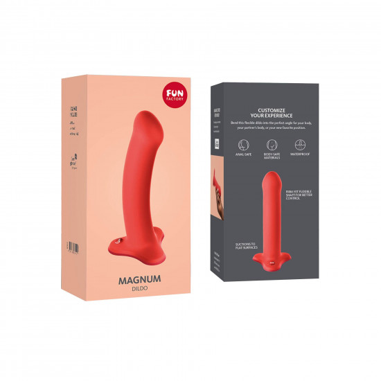 Фалоімітатор Fun Factory MAGNUM, помаранчевий, дуже гнучкий, довжина 18,3 см, діаметр 3,7 см Фалоімітатор Fun Factory MAGNUM, помаранчевий, дуже гнучкий, довжина 18,3 см, діаметр 3,7 см